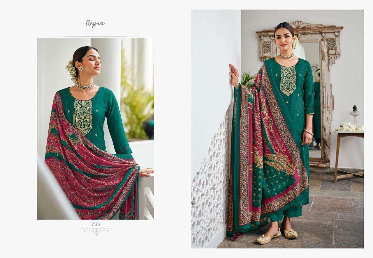 MAKTUB BY REYNA 731 TO 738 SERIES BEAUTIFUL SUITS COLORFUL STYLISH FANCY CASUAL WEAR & ETHNIC WEAR PURE BEMBERG SILK DRESSES AT WHOLESALE PRICE