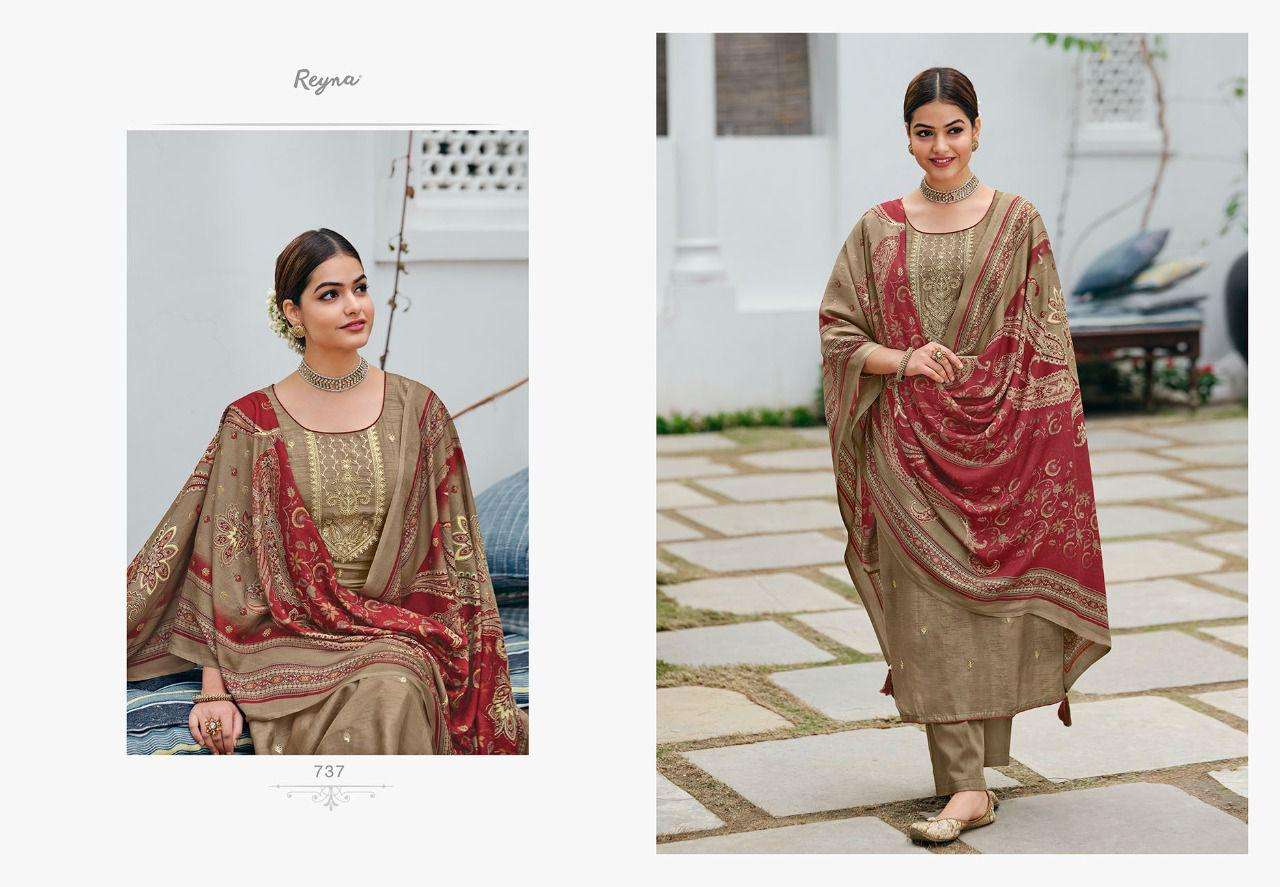 MAKTUB BY REYNA 731 TO 738 SERIES BEAUTIFUL SUITS COLORFUL STYLISH FANCY CASUAL WEAR & ETHNIC WEAR PURE BEMBERG SILK DRESSES AT WHOLESALE PRICE