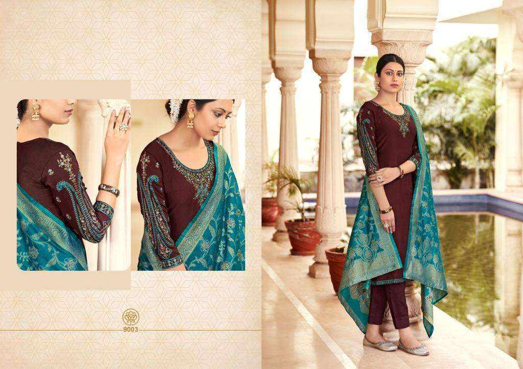AMBER BY SHIVANSH CREATION 9001 TO 9006 SERIES BEAUTIFUL SUITS COLORFUL STYLISH FANCY CASUAL WEAR & ETHNIC WEAR PURE SILK DRESSES AT WHOLESALE PRICE