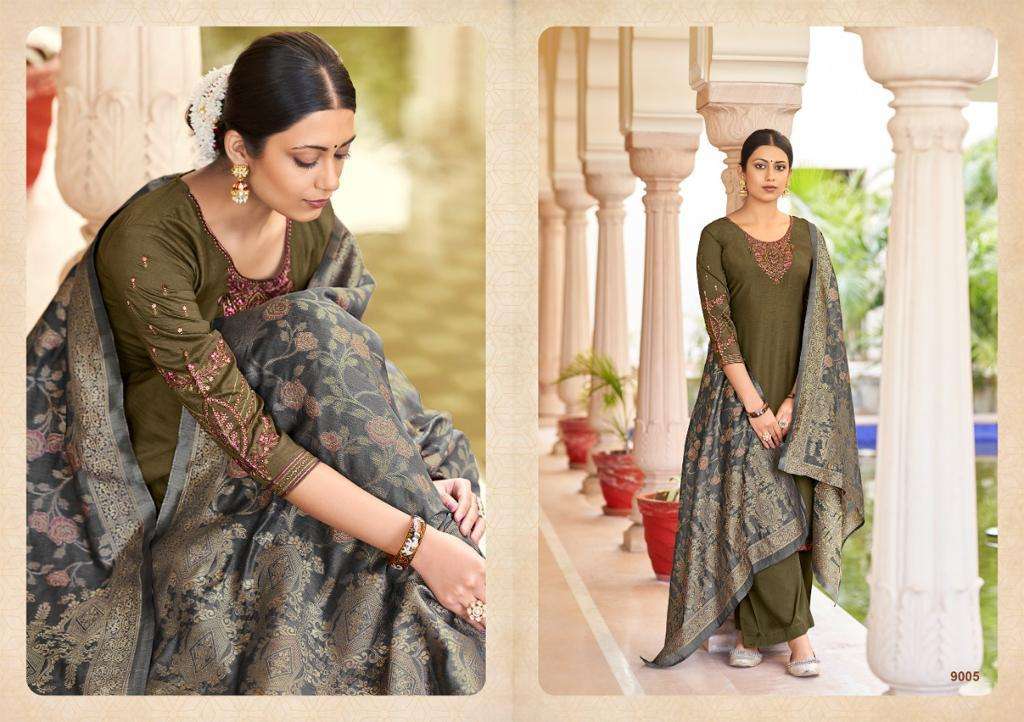 AMBER BY SHIVANSH CREATION 9001 TO 9006 SERIES BEAUTIFUL SUITS COLORFUL STYLISH FANCY CASUAL WEAR & ETHNIC WEAR PURE SILK DRESSES AT WHOLESALE PRICE