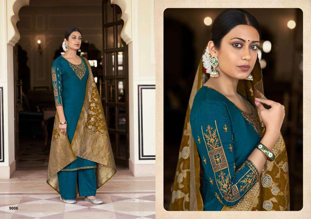 AMBER BY SHIVANSH CREATION 9001 TO 9006 SERIES BEAUTIFUL SUITS COLORFUL STYLISH FANCY CASUAL WEAR & ETHNIC WEAR PURE SILK DRESSES AT WHOLESALE PRICE