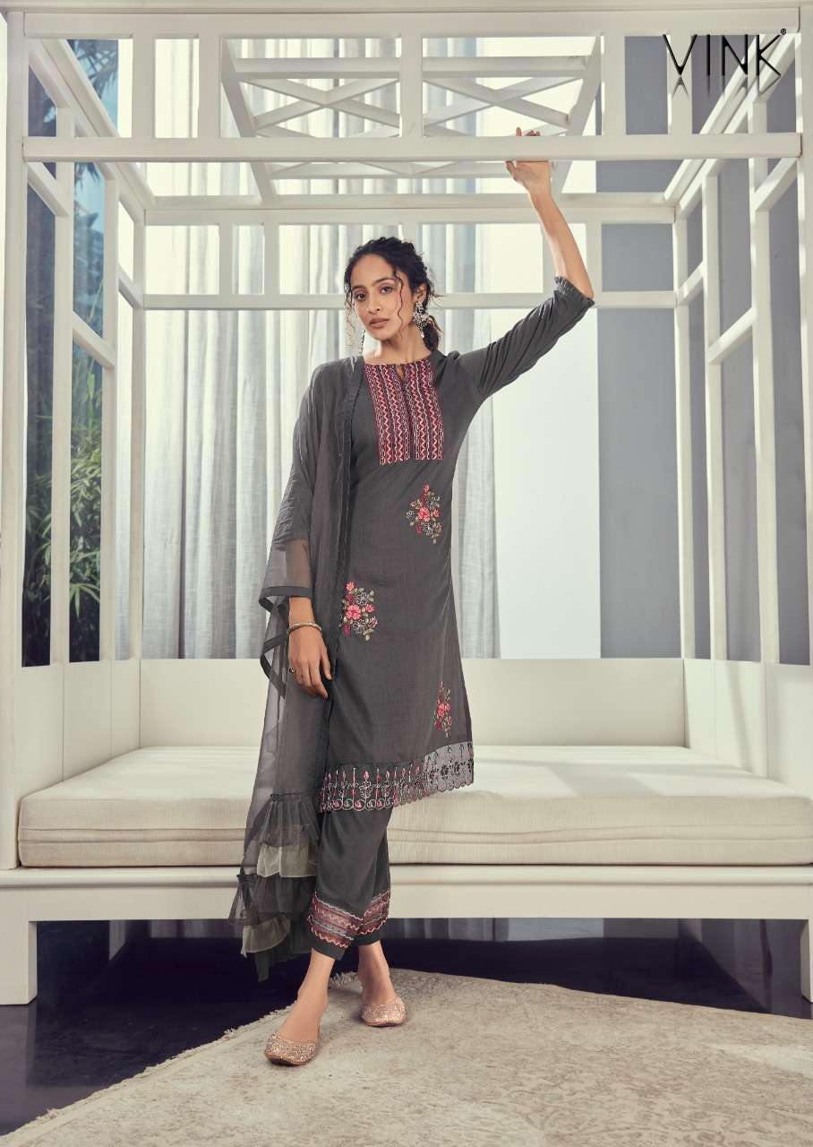 RUFFLES VOL-2 BY VINK 1461 TO 1466 SERIES BEAUTIFUL SUITS COLORFUL STYLISH FANCY CASUAL WEAR & ETHNIC WEAR SILK DRESSES AT WHOLESALE PRICE
