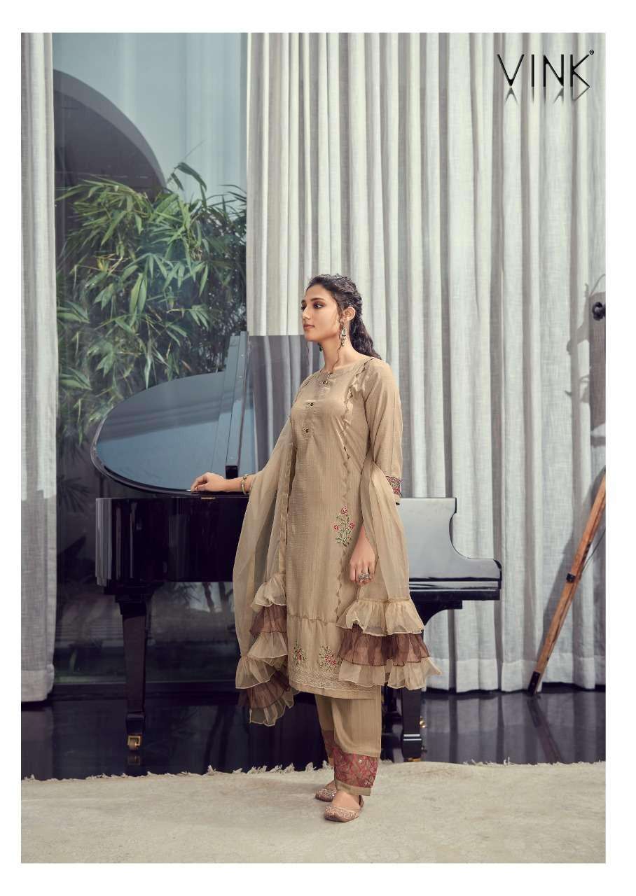 RUFFLES VOL-2 BY VINK 1461 TO 1466 SERIES BEAUTIFUL SUITS COLORFUL STYLISH FANCY CASUAL WEAR & ETHNIC WEAR SILK DRESSES AT WHOLESALE PRICE