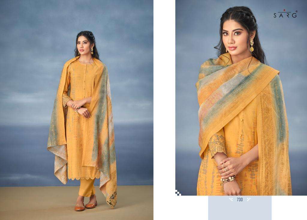 NISHKA BY SARG BEAUTIFUL SUITS COLORFUL STYLISH FANCY CASUAL WEAR & ETHNIC WEAR PURE COTTON PRINT DRESSES AT WHOLESALE PRICE