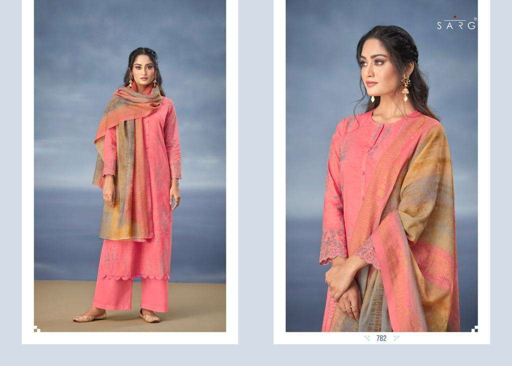 NISHKA BY SARG BEAUTIFUL SUITS COLORFUL STYLISH FANCY CASUAL WEAR & ETHNIC WEAR PURE COTTON PRINT DRESSES AT WHOLESALE PRICE