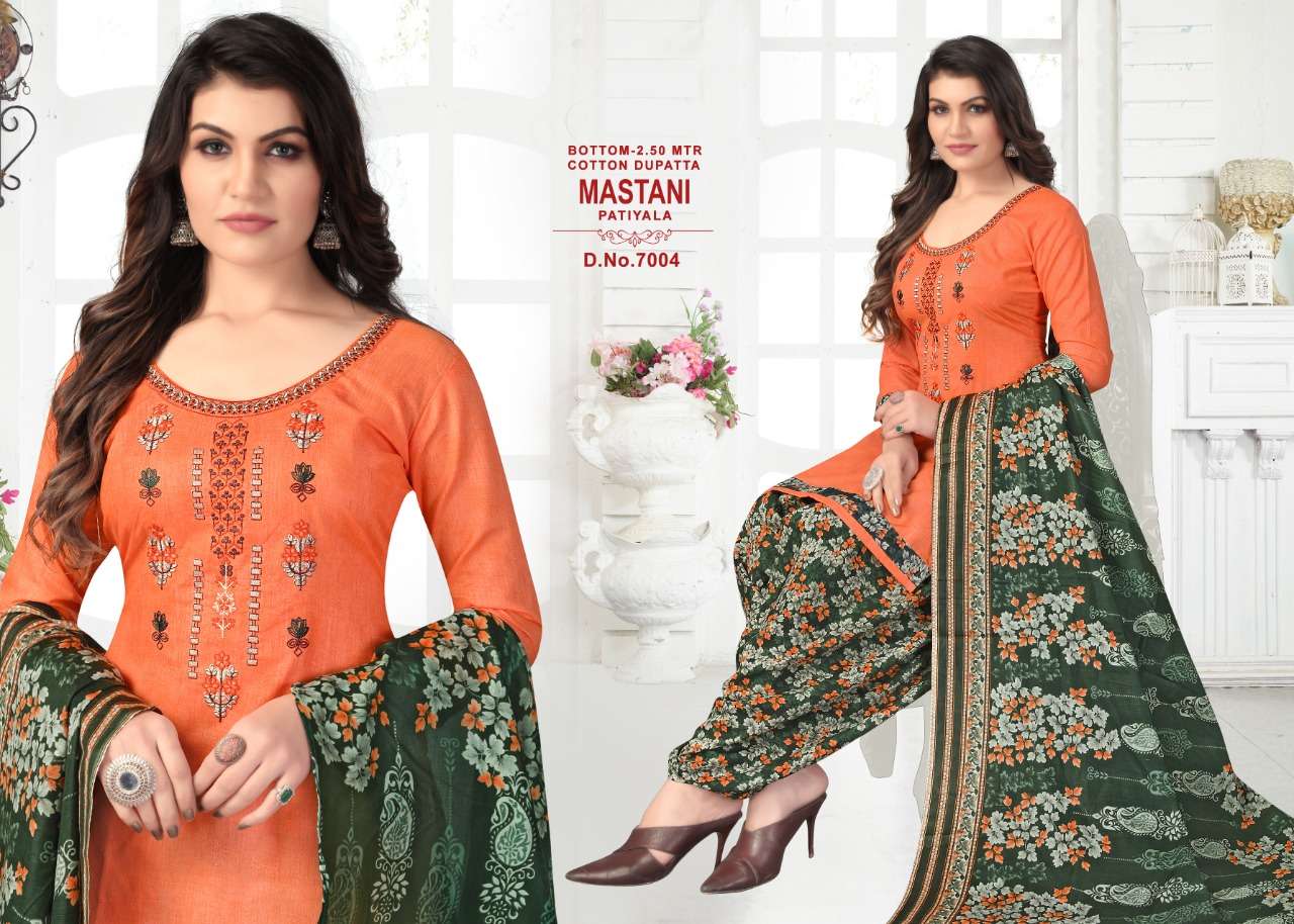 MASTANI VOL-7 BY JK COTTON CLUB 7001 TO 7012 SERIES BEAUTIFUL SUITS COLORFUL STYLISH FANCY CASUAL WEAR & ETHNIC WEAR HEAVY COTTON DRESSES AT WHOLESALE PRICE