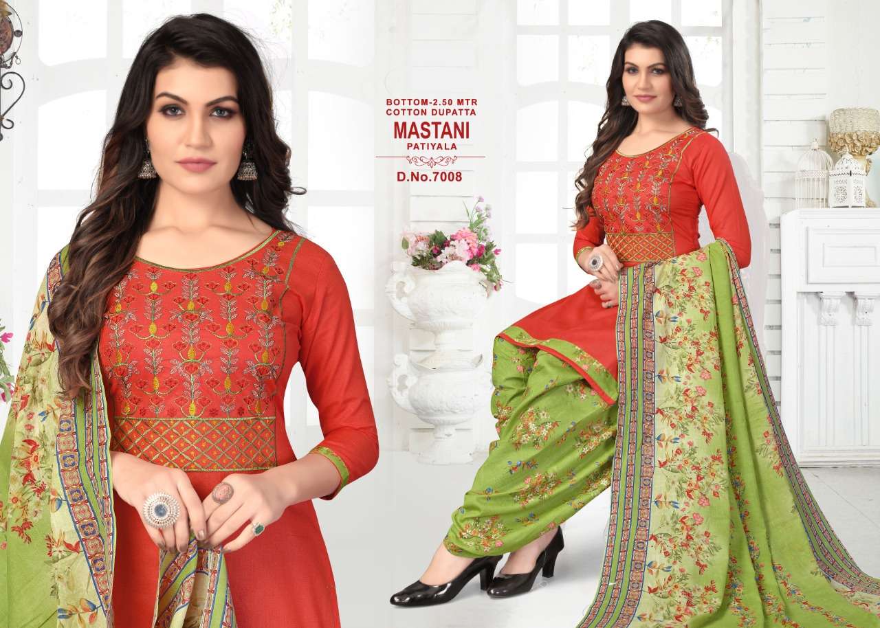 MASTANI VOL-7 BY JK COTTON CLUB 7001 TO 7012 SERIES BEAUTIFUL SUITS COLORFUL STYLISH FANCY CASUAL WEAR & ETHNIC WEAR HEAVY COTTON DRESSES AT WHOLESALE PRICE