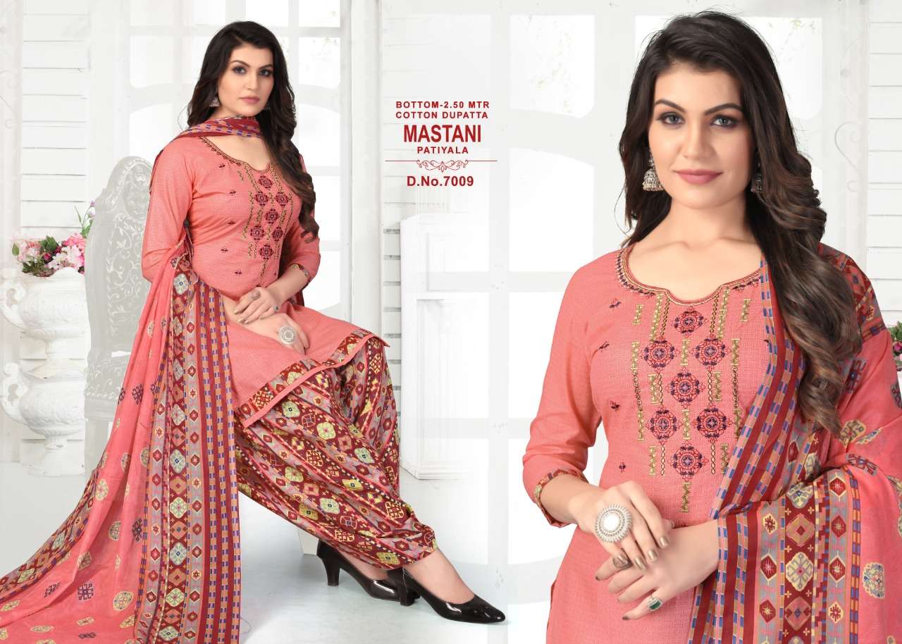 MASTANI VOL-7 BY JK COTTON CLUB 7001 TO 7012 SERIES BEAUTIFUL SUITS COLORFUL STYLISH FANCY CASUAL WEAR & ETHNIC WEAR HEAVY COTTON DRESSES AT WHOLESALE PRICE