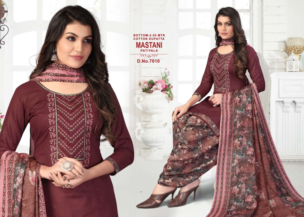 MASTANI VOL-7 BY JK COTTON CLUB 7001 TO 7012 SERIES BEAUTIFUL SUITS COLORFUL STYLISH FANCY CASUAL WEAR & ETHNIC WEAR HEAVY COTTON DRESSES AT WHOLESALE PRICE