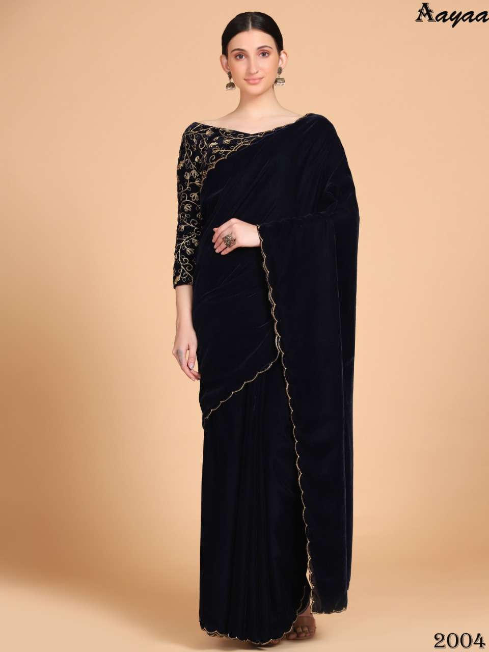AARADHNA VOL-2 BY AAYAA 2001 TO 2004 SERIES INDIAN TRADITIONAL WEAR COLLECTION BEAUTIFUL STYLISH FANCY COLORFUL PARTY WEAR & OCCASIONAL WEAR VELVET SAREES AT WHOLESALE PRICE