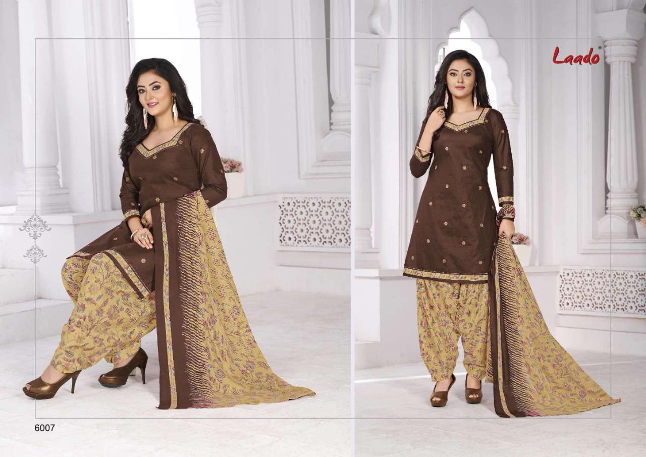 LAADO VOL-61 BY LAADO 6101 TO 6120 SERIES BEAUTIFUL SUITS STYLISH FANCY COLORFUL PARTY WEAR & OCCASIONAL WEAR PURE COTTON PRINTED DRESSES AT WHOLESALE PRICE