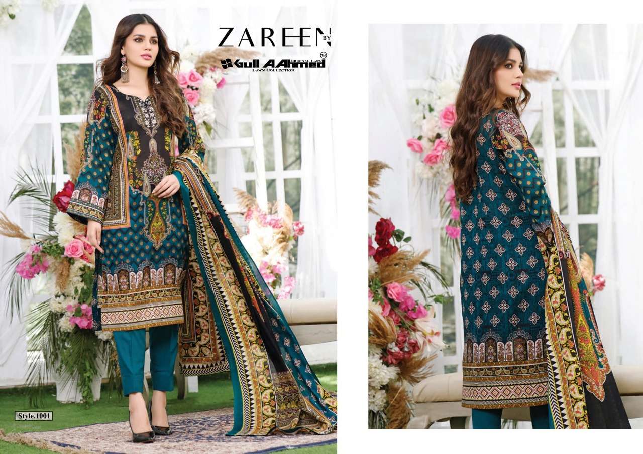 ZAREEN BY GULL AAHMED 1001 TO 1008 SERIES BEAUTIFUL STYLISH SUITS FANCY COLORFUL CASUAL WEAR & ETHNIC WEAR & READY TO WEAR HEAVY JAM PRINTED DRESSES AT WHOLESALE PRICE