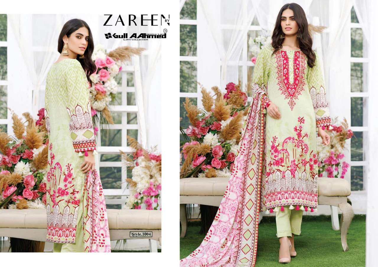 ZAREEN BY GULL AAHMED 1001 TO 1008 SERIES BEAUTIFUL STYLISH SUITS FANCY COLORFUL CASUAL WEAR & ETHNIC WEAR & READY TO WEAR HEAVY JAM PRINTED DRESSES AT WHOLESALE PRICE