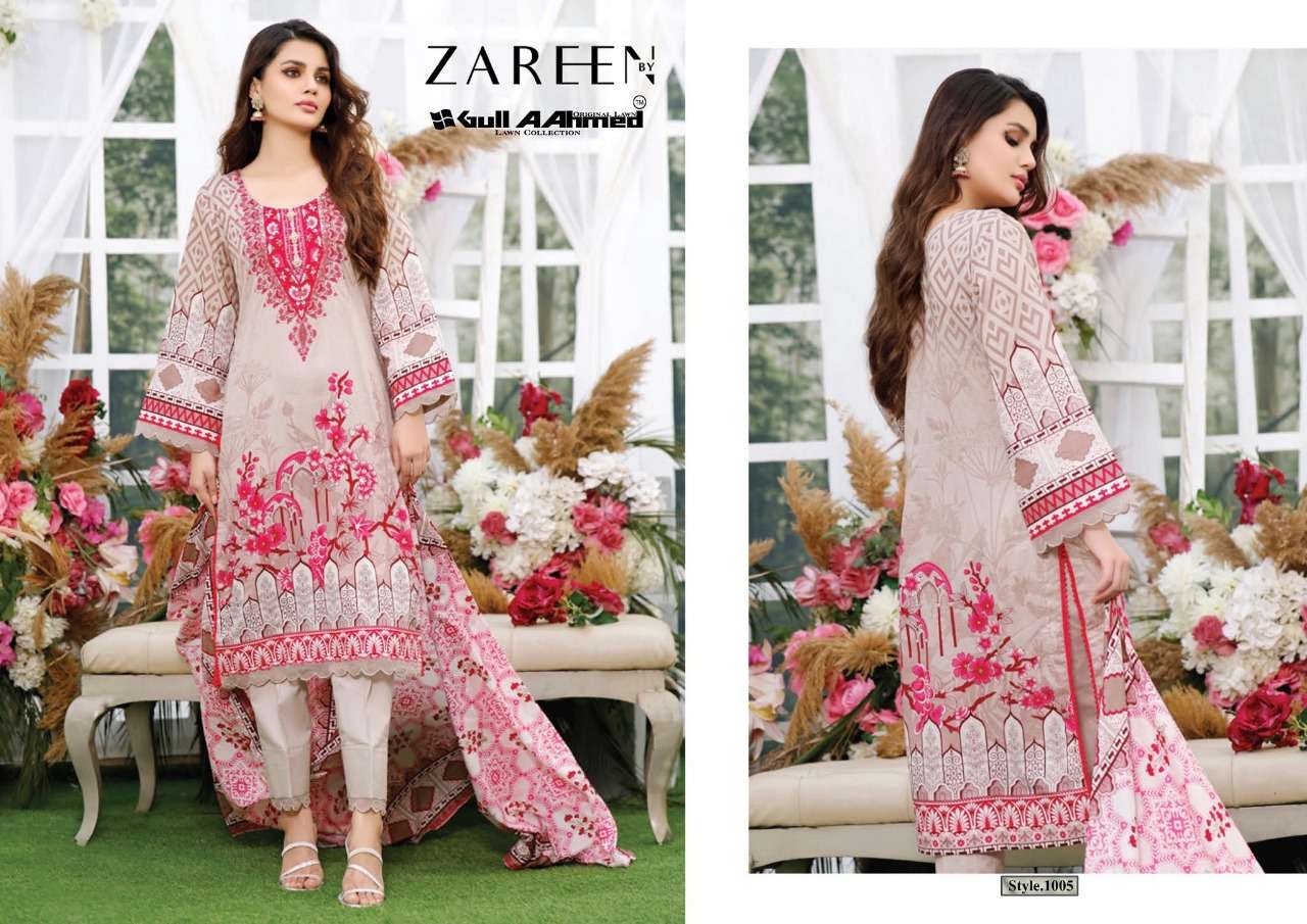 ZAREEN BY GULL AAHMED 1001 TO 1008 SERIES BEAUTIFUL STYLISH SUITS FANCY COLORFUL CASUAL WEAR & ETHNIC WEAR & READY TO WEAR HEAVY JAM PRINTED DRESSES AT WHOLESALE PRICE