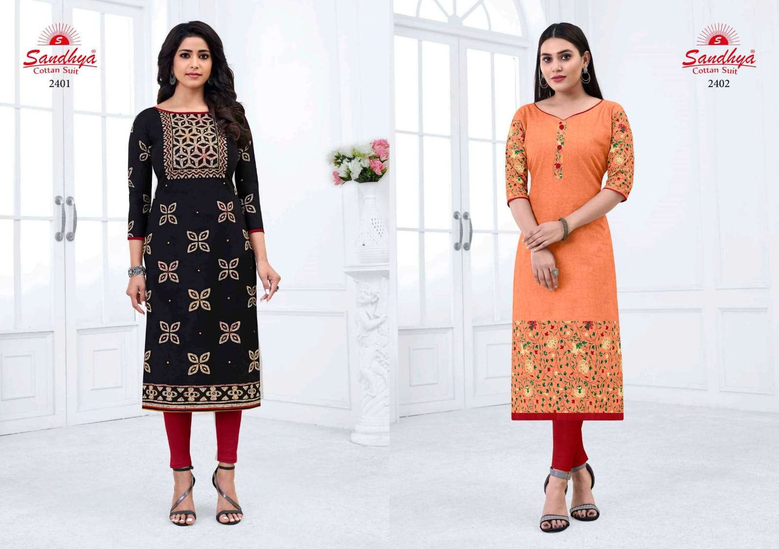 KALAKRUTI VOL-24 BY SANDHYA 2401 TO 2415 SERIES DESIGNER STYLISH FANCY COLORFUL BEAUTIFUL PARTY WEAR & ETHNIC WEAR COLLECTION PURE COTTON KURTIS AT WHOLESALE PRICE