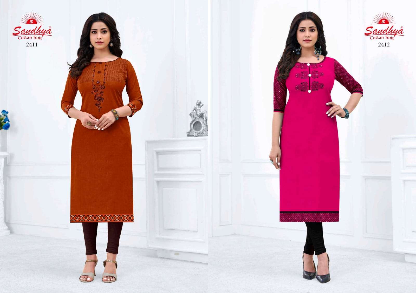 KALAKRUTI VOL-24 BY SANDHYA 2401 TO 2415 SERIES DESIGNER STYLISH FANCY COLORFUL BEAUTIFUL PARTY WEAR & ETHNIC WEAR COLLECTION PURE COTTON KURTIS AT WHOLESALE PRICE