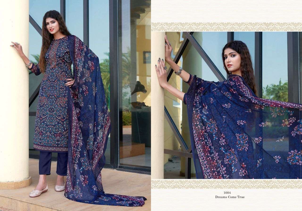 VOILET BY RADHA FAB 1001 TO 1010 SERIES BEAUTIFUL STYLISH SUITS FANCY COLORFUL CASUAL WEAR & ETHNIC WEAR & READY TO WEAR CAMBRIC COTTON PRINTED DRESSES AT WHOLESALE PRICE