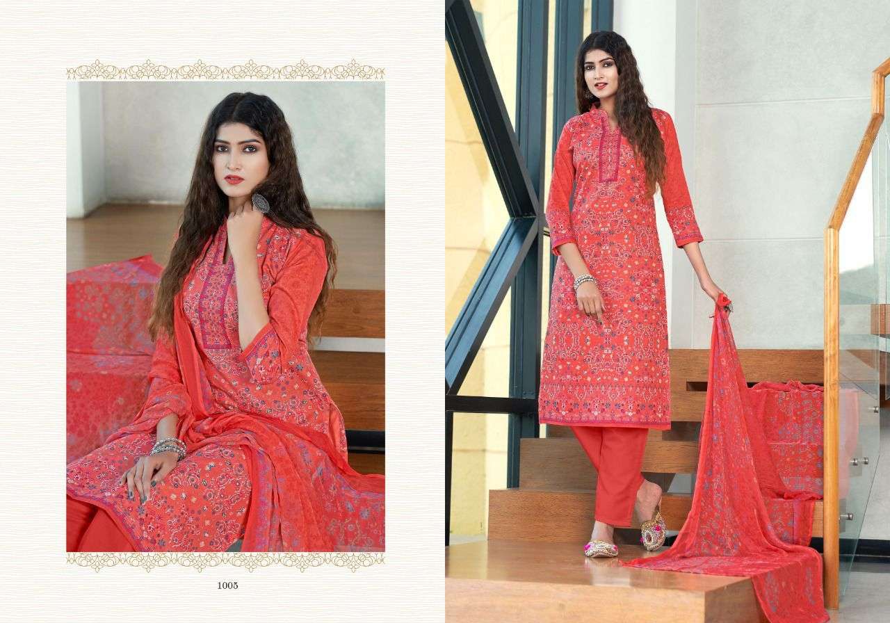 VOILET BY RADHA FAB 1001 TO 1010 SERIES BEAUTIFUL STYLISH SUITS FANCY COLORFUL CASUAL WEAR & ETHNIC WEAR & READY TO WEAR CAMBRIC COTTON PRINTED DRESSES AT WHOLESALE PRICE