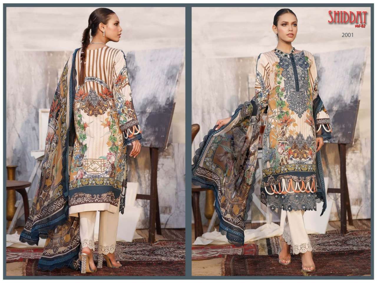 SHIDDAT VOL-2 BY AGHA NOOR 2001 TO 2008 SERIES BEAUTIFUL STYLISH PAKISTANI SUITS FANCY COLORFUL CASUAL WEAR & ETHNIC WEAR & READY TO WEAR JAM SATIN COTTON EMBROIDERED DRESSES AT WHOLESALE PRICE