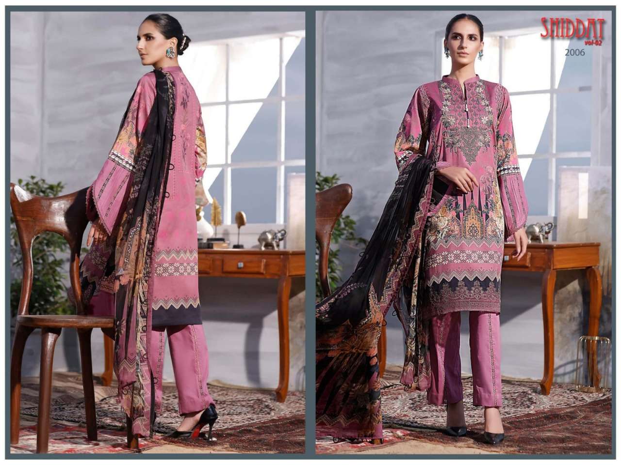 SHIDDAT VOL-2 BY AGHA NOOR 2001 TO 2008 SERIES BEAUTIFUL STYLISH PAKISTANI SUITS FANCY COLORFUL CASUAL WEAR & ETHNIC WEAR & READY TO WEAR JAM SATIN COTTON EMBROIDERED DRESSES AT WHOLESALE PRICE