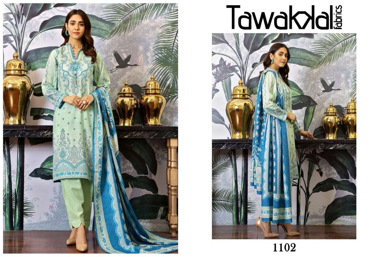 KASHISH BY TAWAKKAL FAB 1101 TO 1110 SERIES BEAUTIFUL STYLISH SUITS FANCY COLORFUL CASUAL WEAR & ETHNIC WEAR & READY TO WEAR HEAVY COTTON PRINTED DRESSES AT WHOLESALE PRICE
