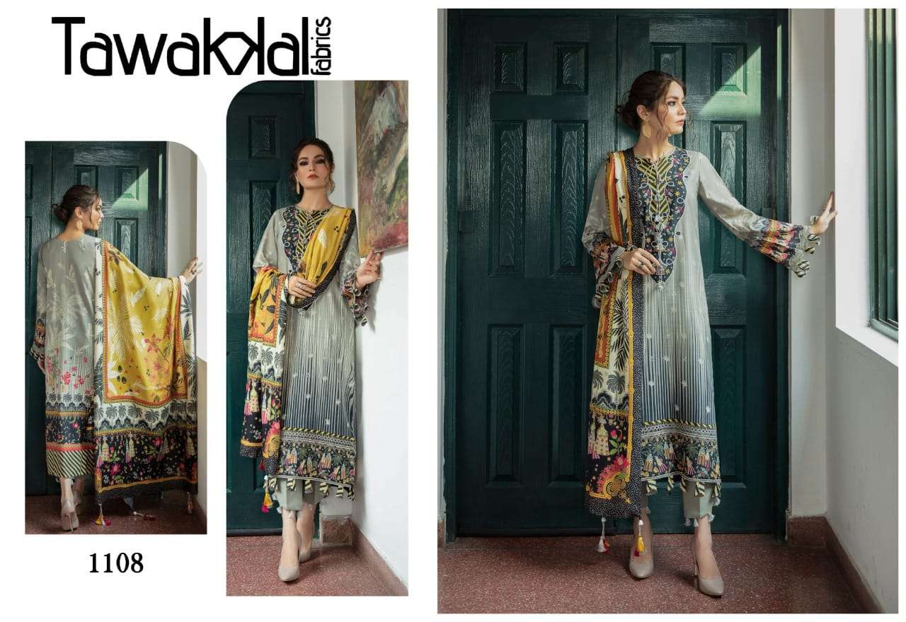 KASHISH BY TAWAKKAL FAB 1101 TO 1110 SERIES BEAUTIFUL STYLISH SUITS FANCY COLORFUL CASUAL WEAR & ETHNIC WEAR & READY TO WEAR HEAVY COTTON PRINTED DRESSES AT WHOLESALE PRICE