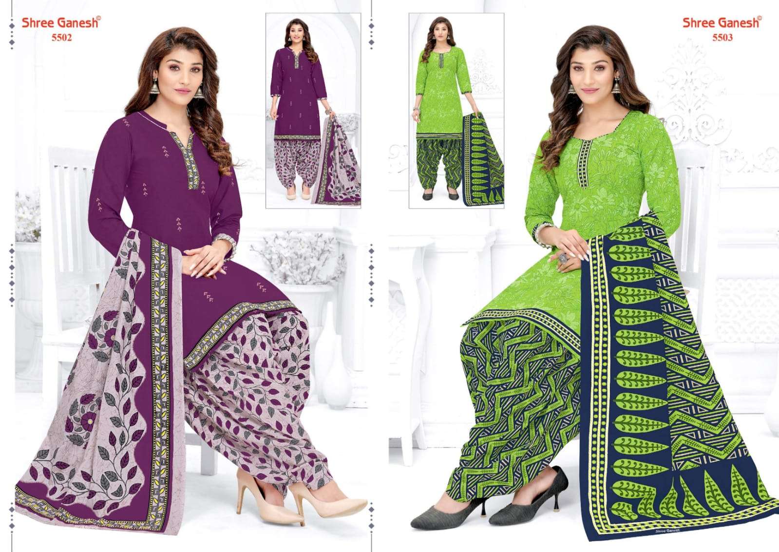 PANCHI VOL-6 BY SHREE GANESH 5501 TO 5518 SERIES BEAUTIFUL STYLISH SUITS FANCY COLORFUL CASUAL WEAR & ETHNIC WEAR & READY TO WEAR HEAVY COTTON PRINTED DRESSES AT WHOLESALE PRICE