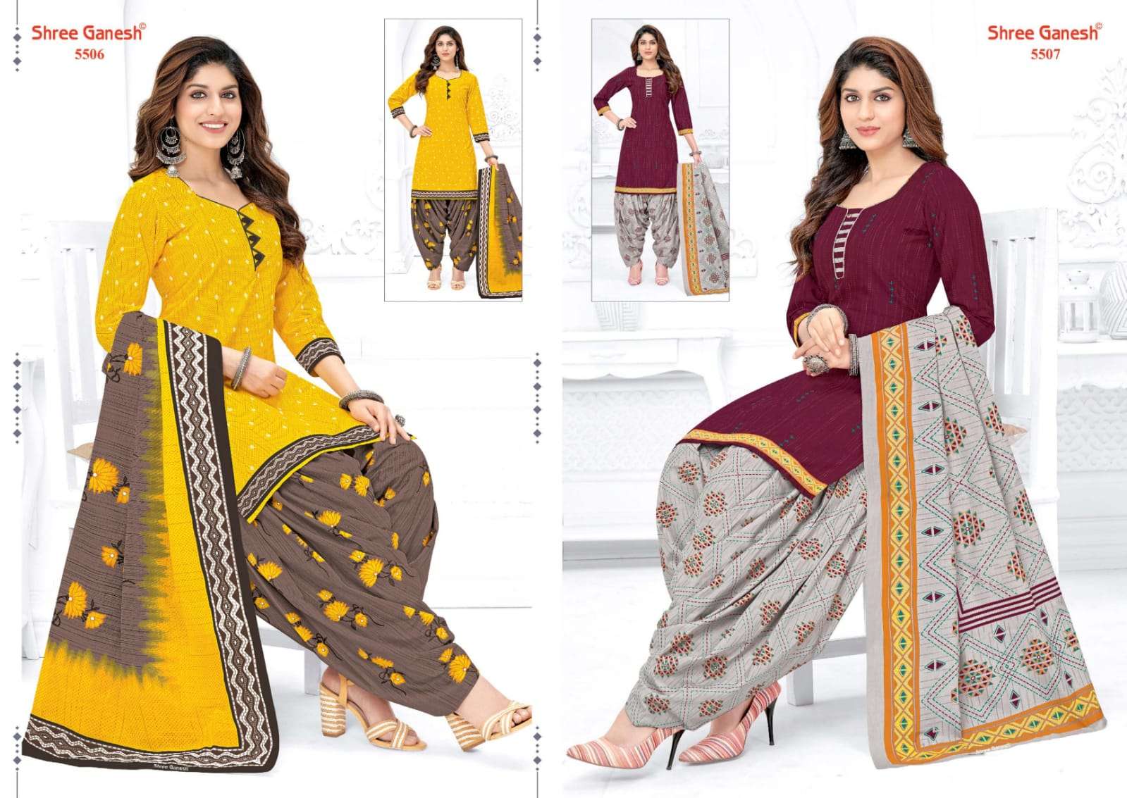 PANCHI VOL-6 BY SHREE GANESH 5501 TO 5518 SERIES BEAUTIFUL STYLISH SUITS FANCY COLORFUL CASUAL WEAR & ETHNIC WEAR & READY TO WEAR HEAVY COTTON PRINTED DRESSES AT WHOLESALE PRICE