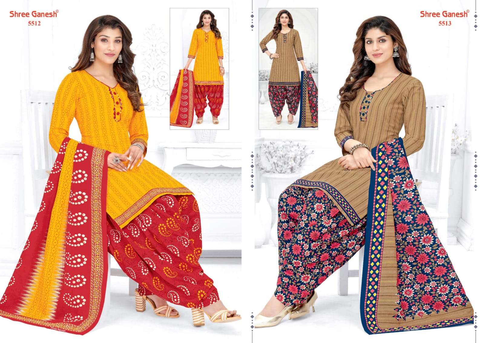 PANCHI VOL-6 BY SHREE GANESH 5501 TO 5518 SERIES BEAUTIFUL STYLISH SUITS FANCY COLORFUL CASUAL WEAR & ETHNIC WEAR & READY TO WEAR HEAVY COTTON PRINTED DRESSES AT WHOLESALE PRICE
