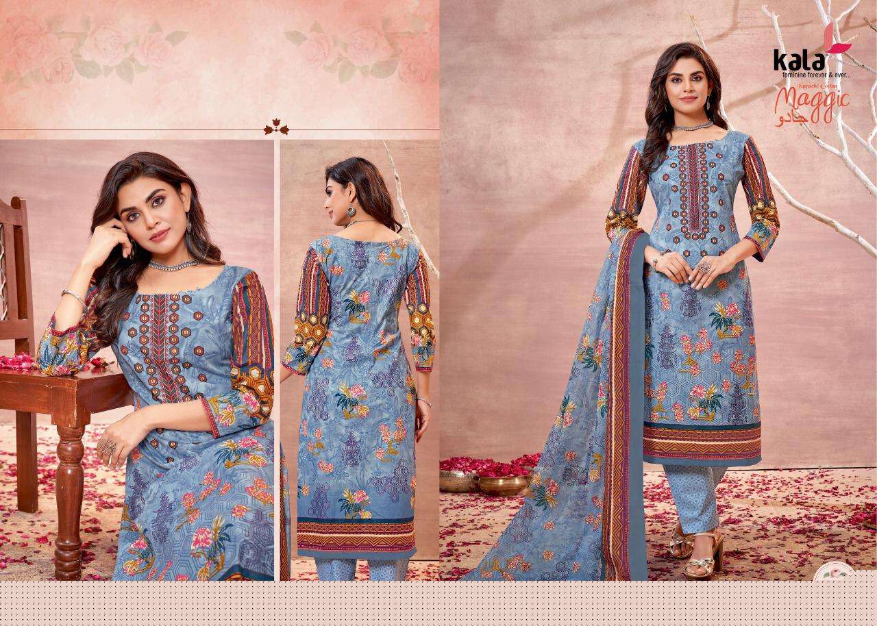 MAGGIC VOL-16 BY KALA 3701 TO 3712 SERIES BEAUTIFUL SUITS COLORFUL STYLISH FANCY CASUAL WEAR & ETHNIC WEAR PURE COTTON DRESSES AT WHOLESALE PRICE