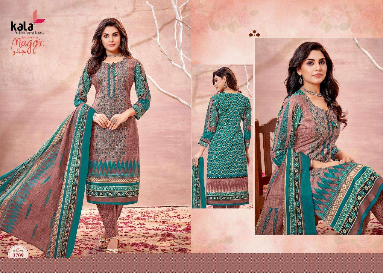 MAGGIC VOL-16 BY KALA 3701 TO 3712 SERIES BEAUTIFUL SUITS COLORFUL STYLISH FANCY CASUAL WEAR & ETHNIC WEAR PURE COTTON DRESSES AT WHOLESALE PRICE