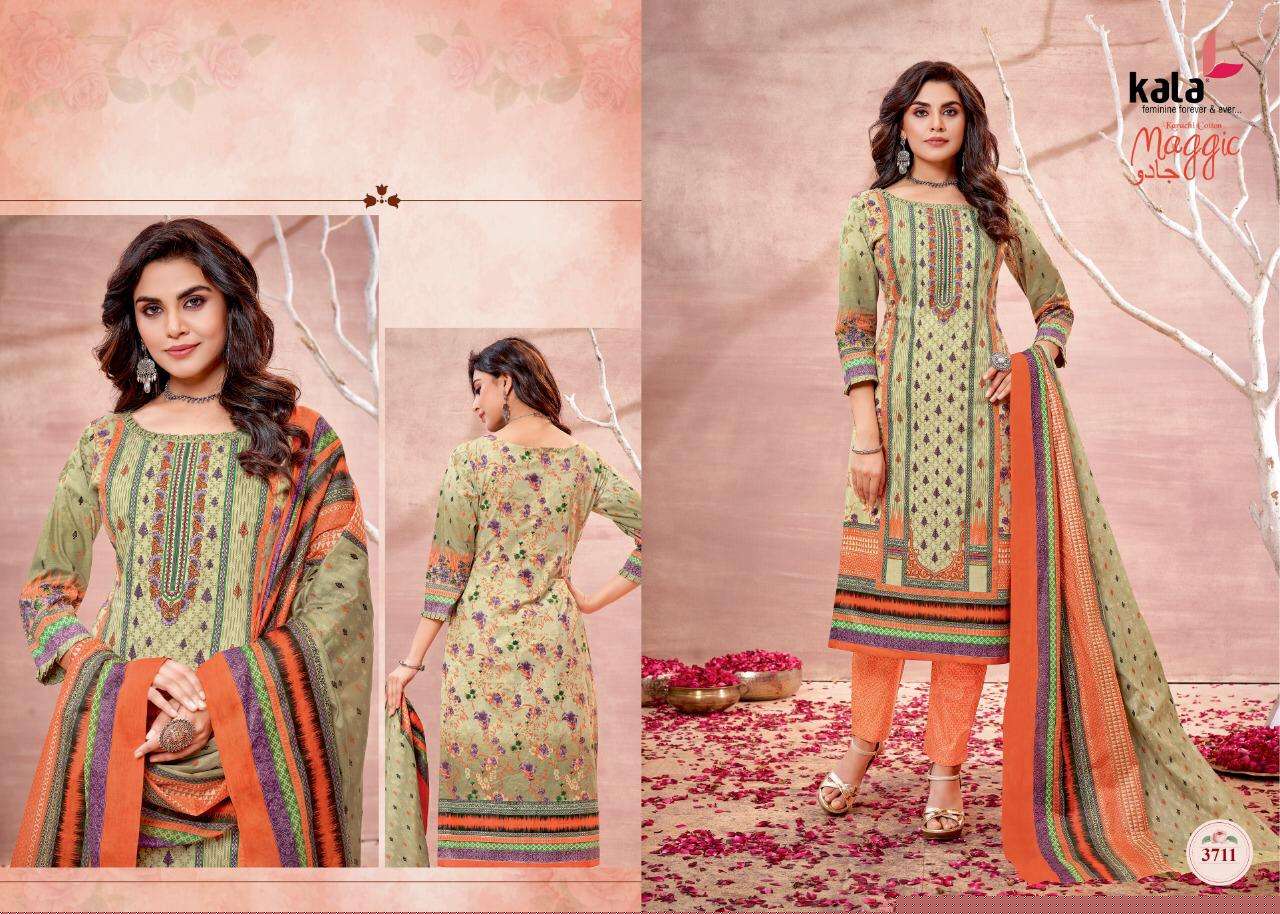 MAGGIC VOL-16 BY KALA 3701 TO 3712 SERIES BEAUTIFUL SUITS COLORFUL STYLISH FANCY CASUAL WEAR & ETHNIC WEAR PURE COTTON DRESSES AT WHOLESALE PRICE