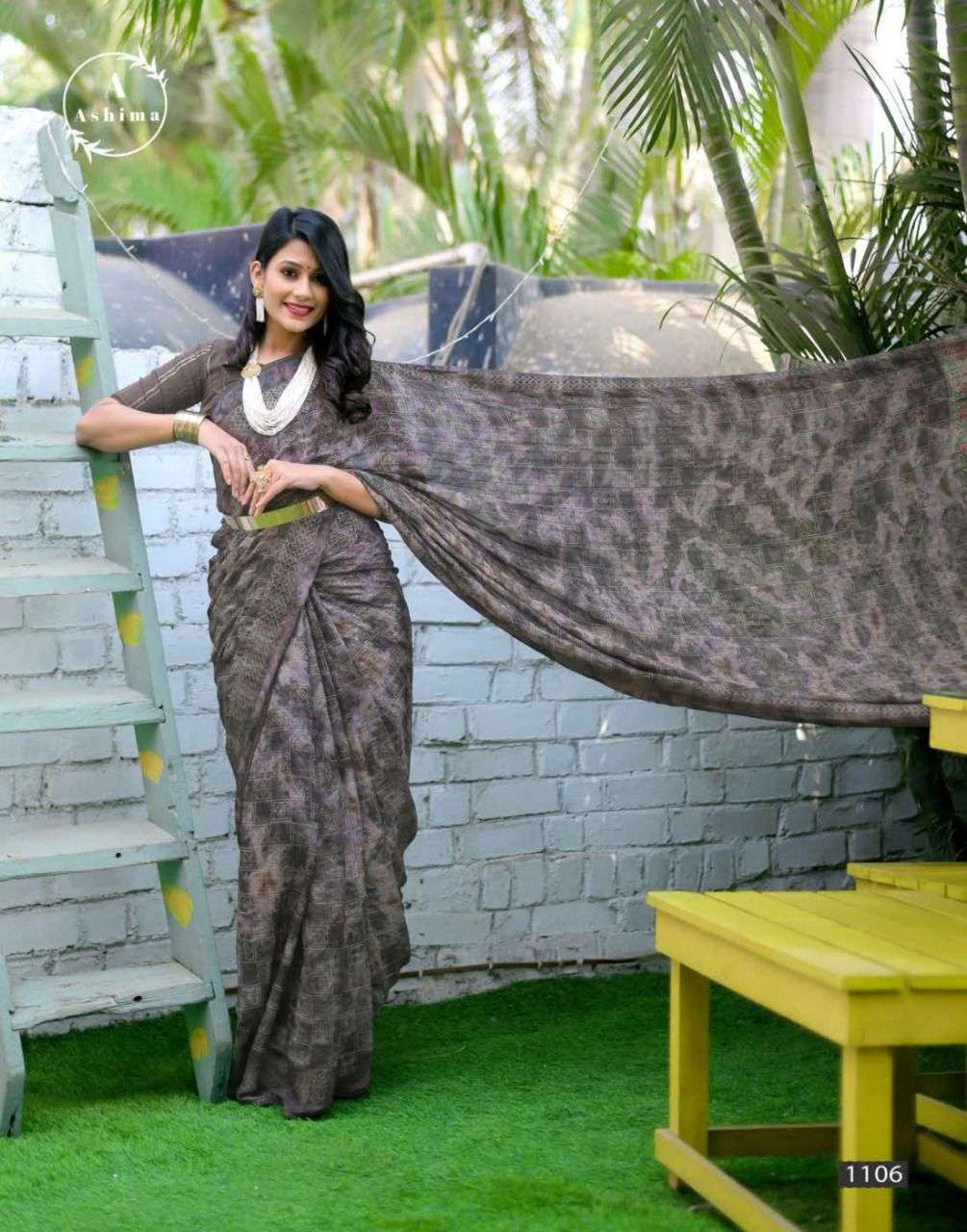 AJRAKH PRISM BY ASHIMA 1101 TO 1108 SERIES INDIAN TRADITIONAL WEAR COLLECTION BEAUTIFUL STYLISH FANCY COLORFUL PARTY WEAR & OCCASIONAL WEAR GEORGETTE PRINT SAREES AT WHOLESALE PRICE