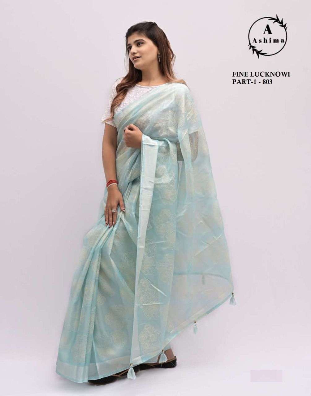 FINE LUCKNOWI BY ASHIMA 801 TO 808 SERIES INDIAN TRADITIONAL WEAR COLLECTION BEAUTIFUL STYLISH FANCY COLORFUL PARTY WEAR & OCCASIONAL WEAR GEORGETTE EMBROIDERED SAREES AT WHOLESALE PRICE