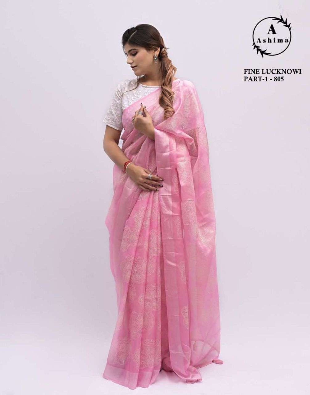 FINE LUCKNOWI BY ASHIMA 801 TO 808 SERIES INDIAN TRADITIONAL WEAR COLLECTION BEAUTIFUL STYLISH FANCY COLORFUL PARTY WEAR & OCCASIONAL WEAR GEORGETTE EMBROIDERED SAREES AT WHOLESALE PRICE