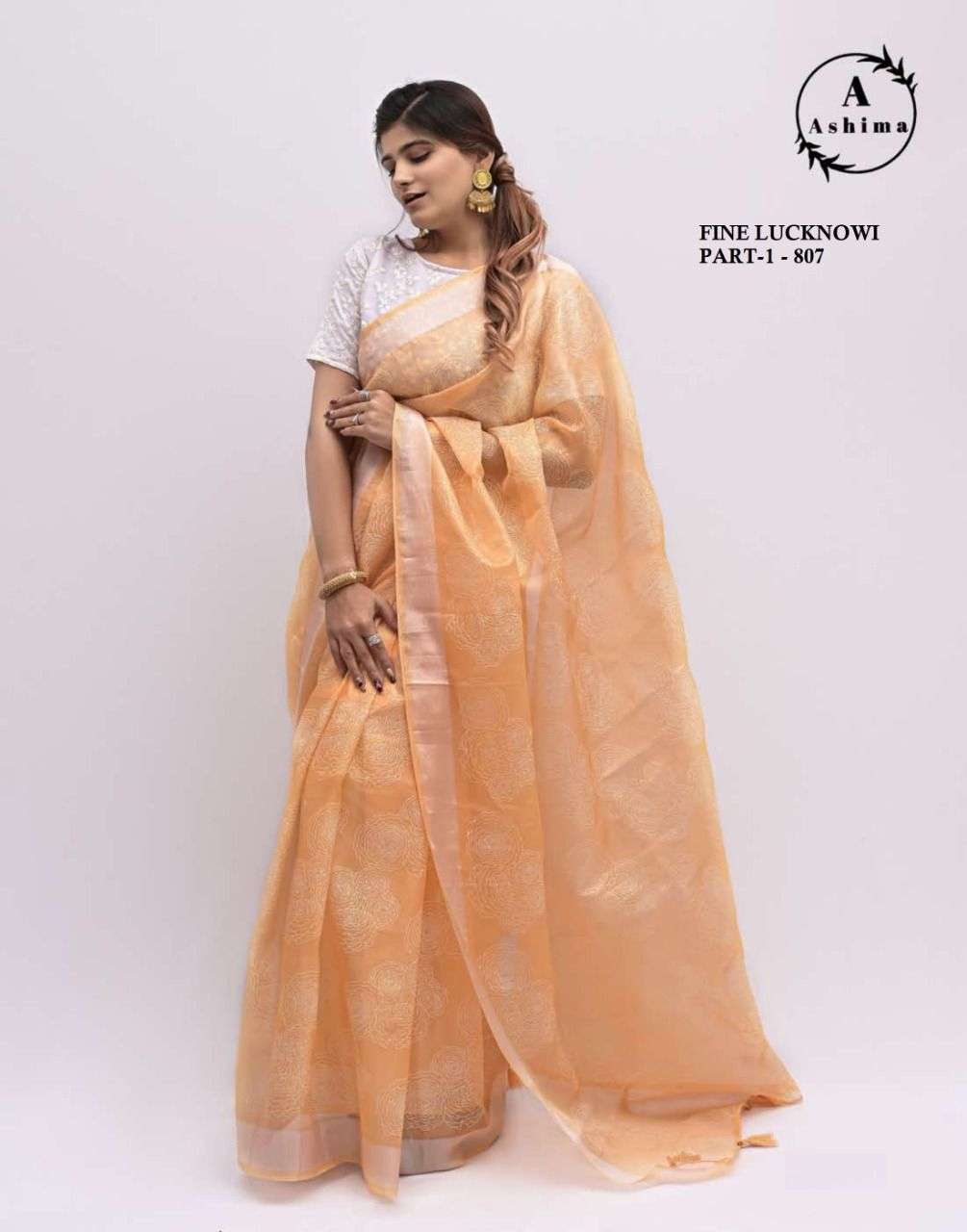 FINE LUCKNOWI BY ASHIMA 801 TO 808 SERIES INDIAN TRADITIONAL WEAR COLLECTION BEAUTIFUL STYLISH FANCY COLORFUL PARTY WEAR & OCCASIONAL WEAR GEORGETTE EMBROIDERED SAREES AT WHOLESALE PRICE