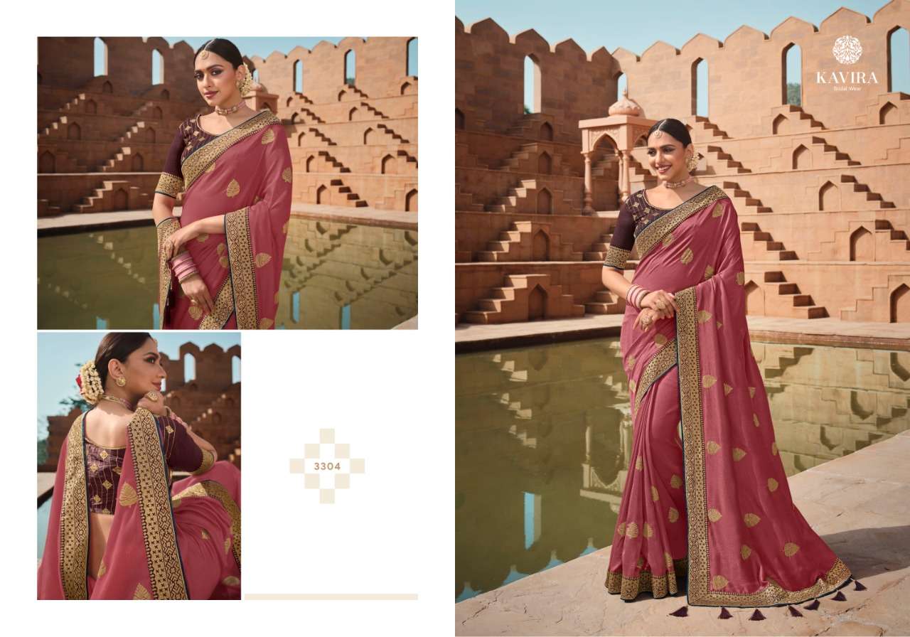 MANJARI BY KAVIRA 3301 TO 3309 SERIES INDIAN TRADITIONAL WEAR COLLECTION BEAUTIFUL STYLISH FANCY COLORFUL PARTY WEAR & OCCASIONAL WEAR GEORGETTE WITH WORK SAREES AT WHOLESALE PRICE