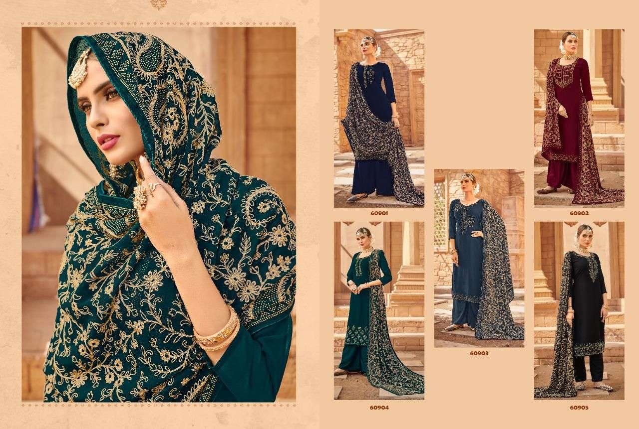 PAKEEZAH VOL-2 BY RIANA 60901 TO 60905 SERIES BEAUTIFUL SHARARA SUITS COLORFUL STYLISH FANCY CASUAL WEAR & ETHNIC WEAR FANCY DRESSES AT WHOLESALE PRICE