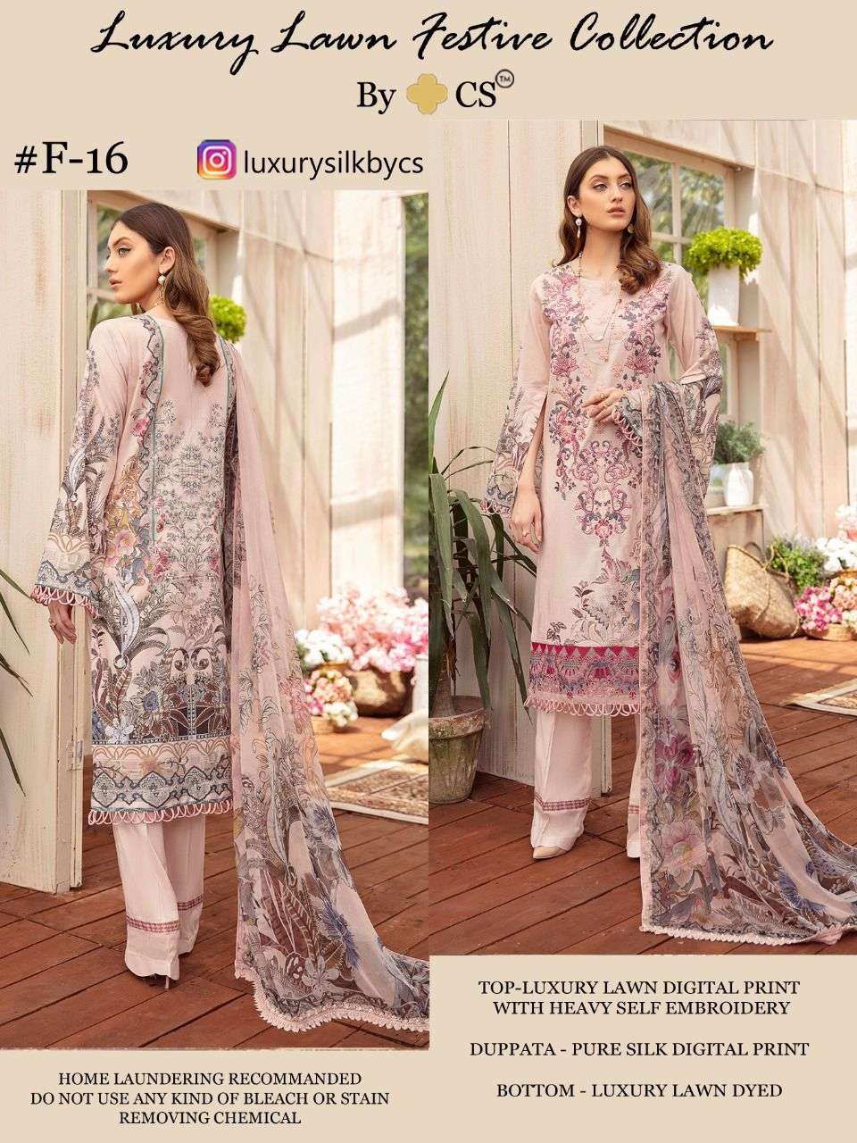 LUXURY LAWN FESTIVE COLLECTION VOL-4 BY CS 14 TO 17 SERIES BEAUTIFUL PAKISTANI SUITS STYLISH FANCY COLORFUL PARTY WEAR & OCCASIONAL WEAR LUXURY LAWN DIGITAL PRINT AT WHOLESALE PRICE
