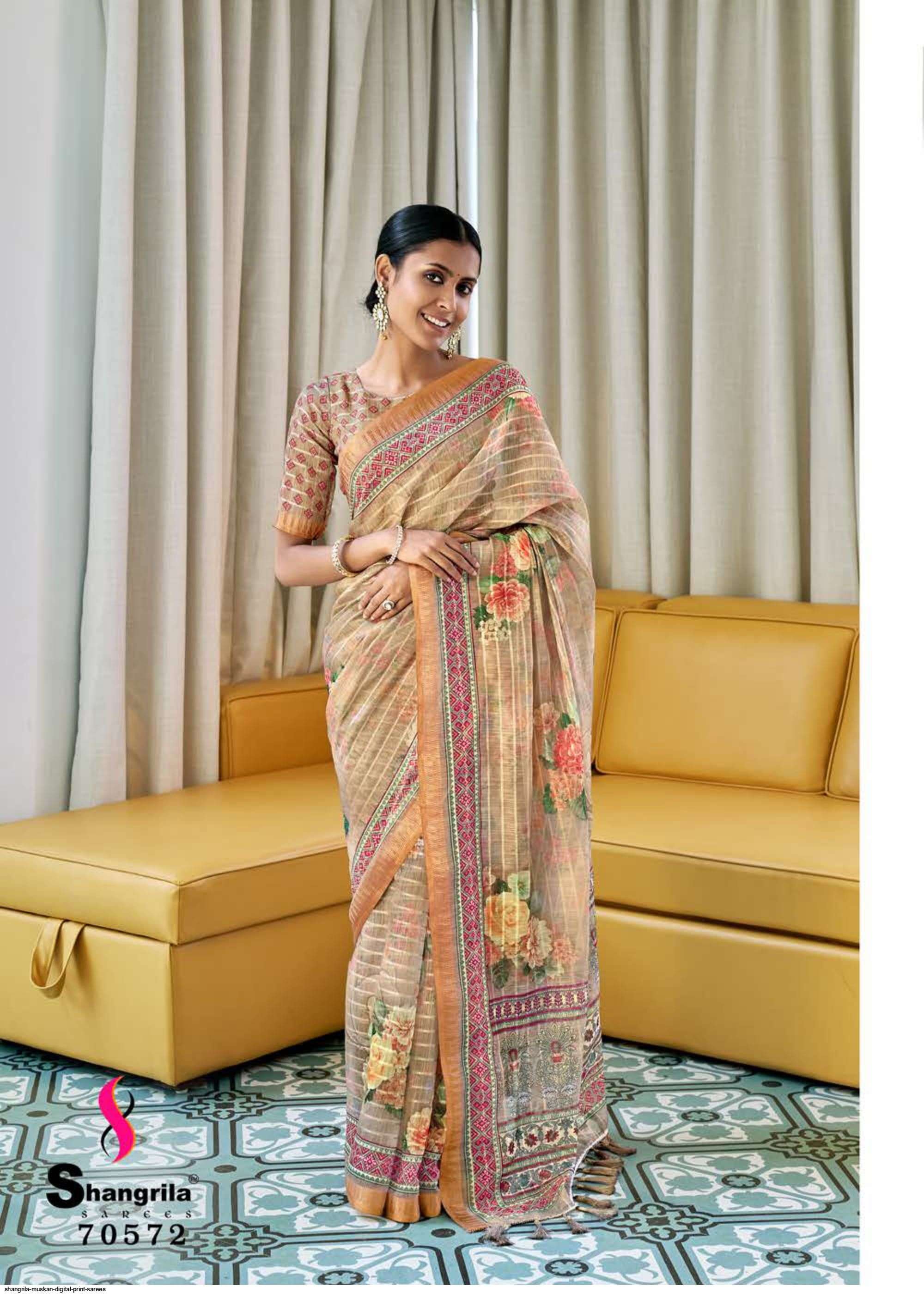 MUSKAN SEQUINS BY SHANGRILA 70571 TO 70578 SERIES INDIAN TRADITIONAL WEAR COLLECTION BEAUTIFUL STYLISH FANCY COLORFUL PARTY WEAR & OCCASIONAL WEAR FANCY SAREES AT WHOLESALE PRICE