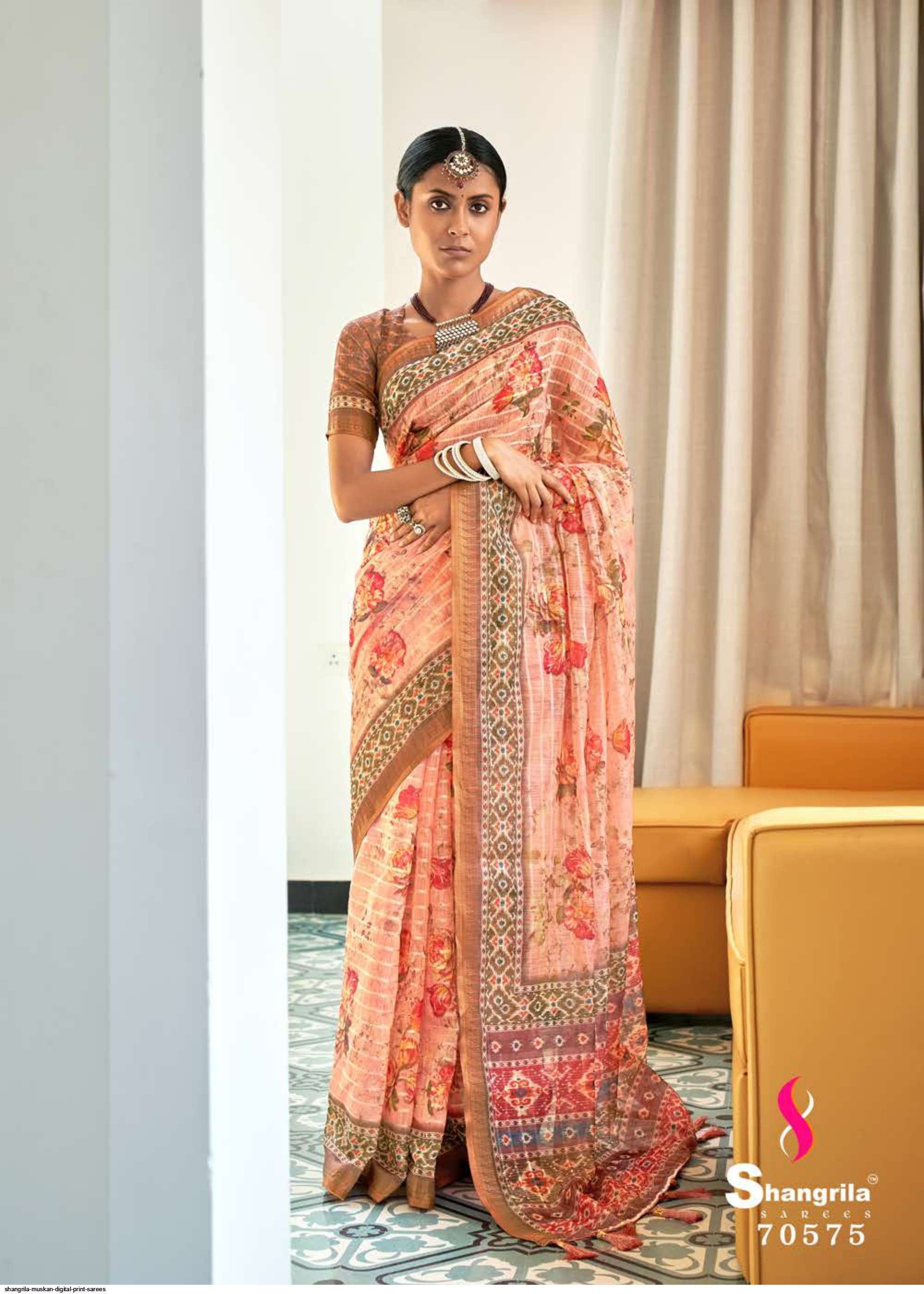 MUSKAN SEQUINS BY SHANGRILA 70571 TO 70578 SERIES INDIAN TRADITIONAL WEAR COLLECTION BEAUTIFUL STYLISH FANCY COLORFUL PARTY WEAR & OCCASIONAL WEAR FANCY SAREES AT WHOLESALE PRICE