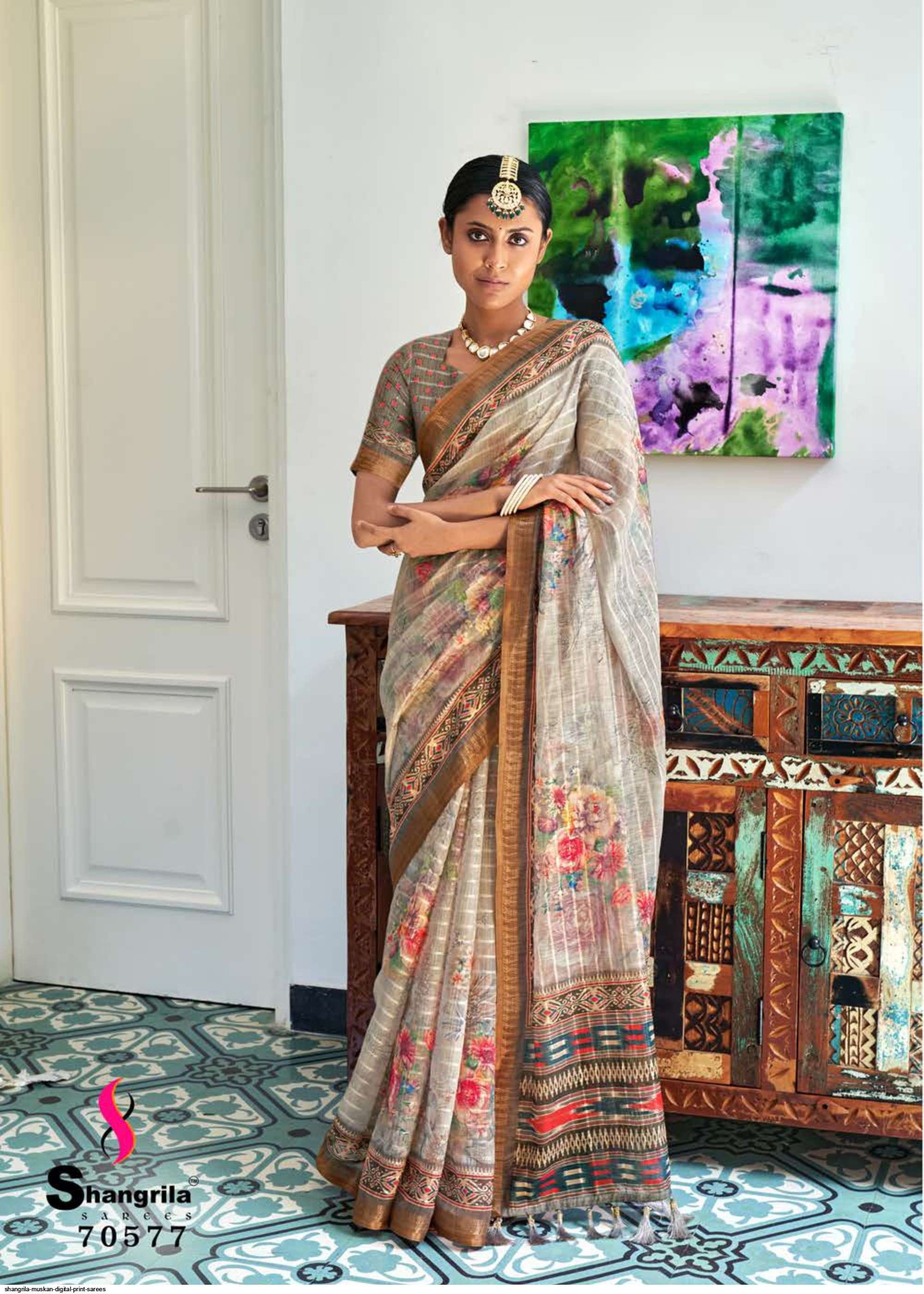 MUSKAN SEQUINS BY SHANGRILA 70571 TO 70578 SERIES INDIAN TRADITIONAL WEAR COLLECTION BEAUTIFUL STYLISH FANCY COLORFUL PARTY WEAR & OCCASIONAL WEAR FANCY SAREES AT WHOLESALE PRICE