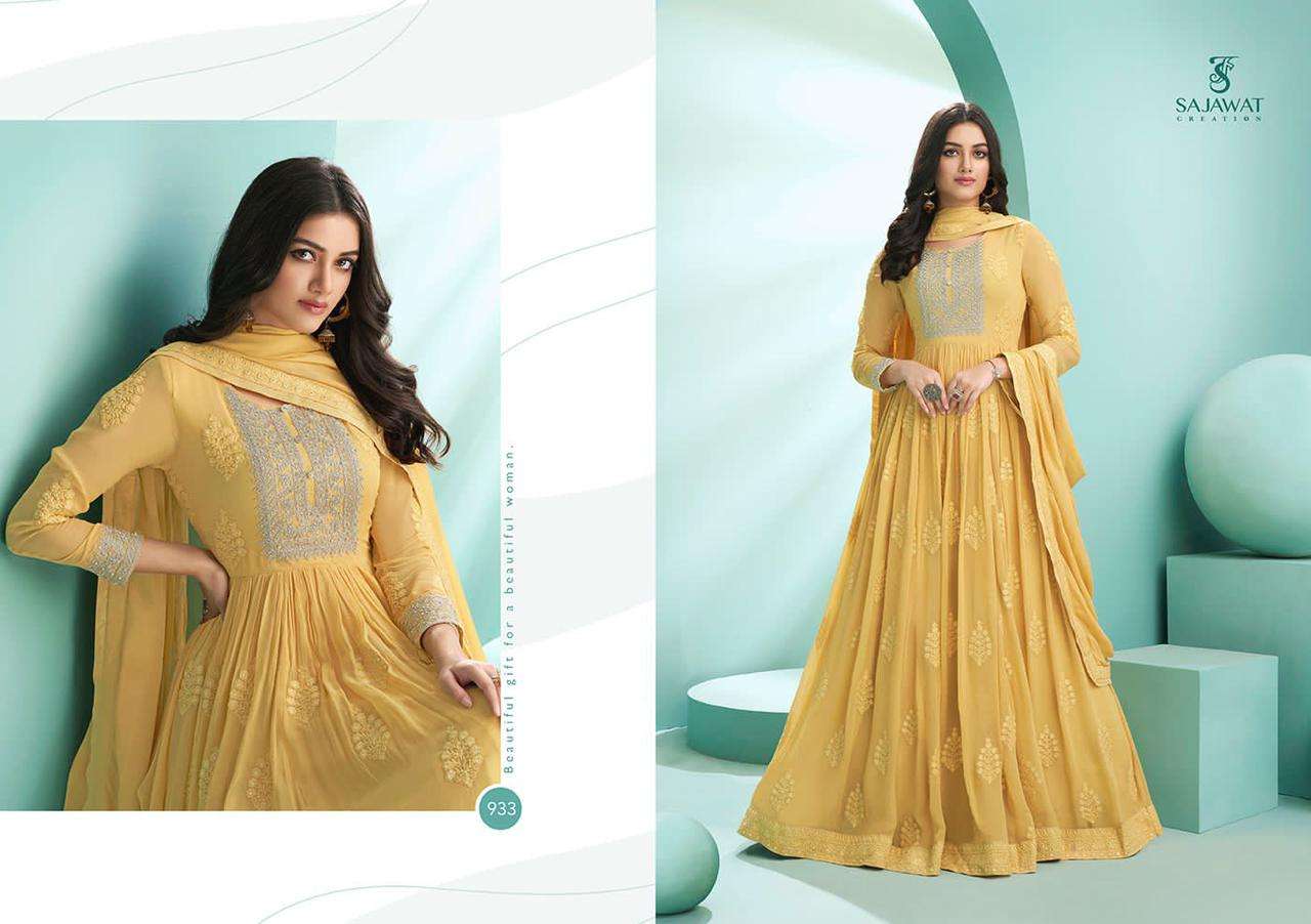 KALPI VOL-1 NX BY SAJAWAT CREATION BEAUTIFUL STYLISH ANARKALI SUITS FANCY COLORFUL CASUAL WEAR & ETHNIC WEAR & READY TO WEAR HEAVY FAUX GEORGETTE EMBROIDERED DRESSES AT WHOLESALE PRICE