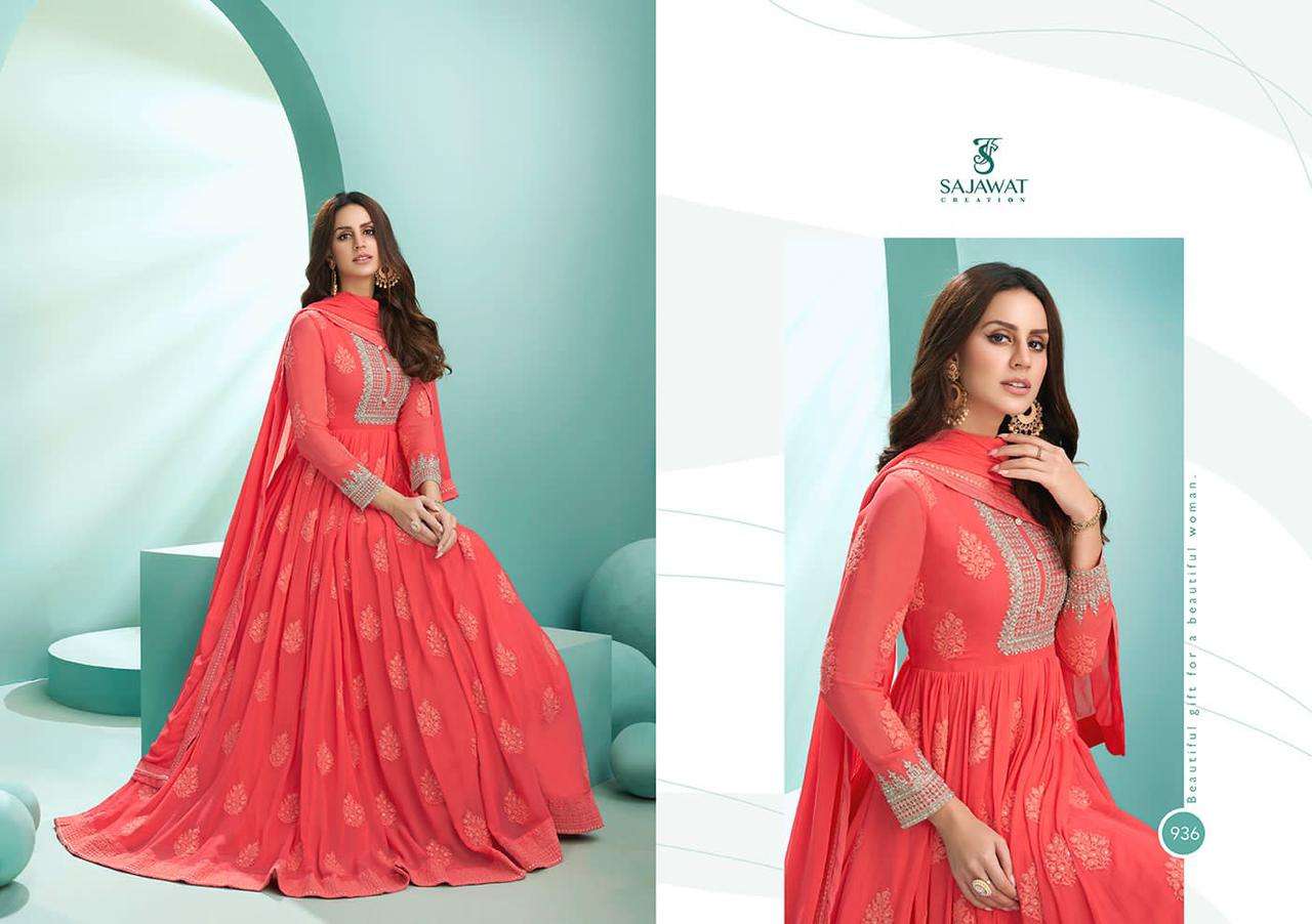 KALPI VOL-1 NX BY SAJAWAT CREATION BEAUTIFUL STYLISH ANARKALI SUITS FANCY COLORFUL CASUAL WEAR & ETHNIC WEAR & READY TO WEAR HEAVY FAUX GEORGETTE EMBROIDERED DRESSES AT WHOLESALE PRICE