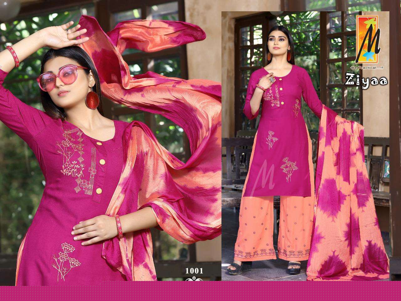 ZIYAA BY MASTER 1001 TO 1008 SERIES BEAUTIFUL SUITS COLORFUL STYLISH FANCY CASUAL WEAR & ETHNIC WEAR HEAVY RAYON EMBROIDERED DRESSES AT WHOLESALE PRICE