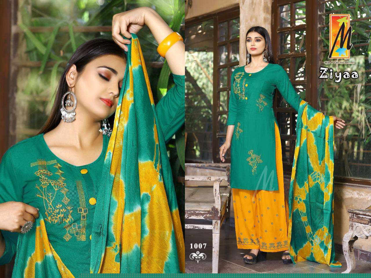ZIYAA BY MASTER 1001 TO 1008 SERIES BEAUTIFUL SUITS COLORFUL STYLISH FANCY CASUAL WEAR & ETHNIC WEAR HEAVY RAYON EMBROIDERED DRESSES AT WHOLESALE PRICE