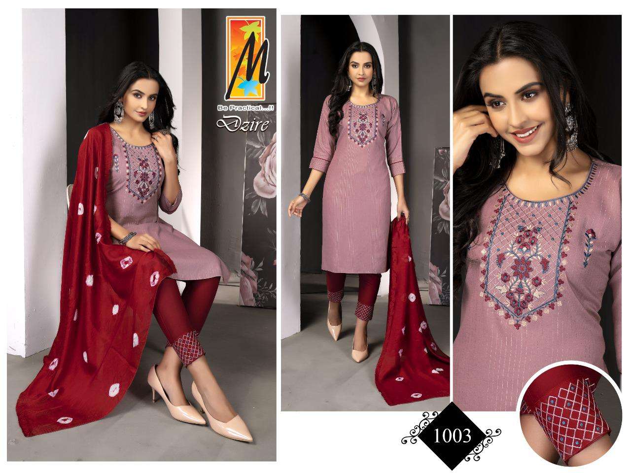 DZIRE BY MASTER 1001 TO 1008 SERIES BEAUTIFUL SUITS COLORFUL STYLISH FANCY CASUAL WEAR & ETHNIC WEAR HEAVY LUREX EMBROIDERED DRESSES AT WHOLESALE PRICE