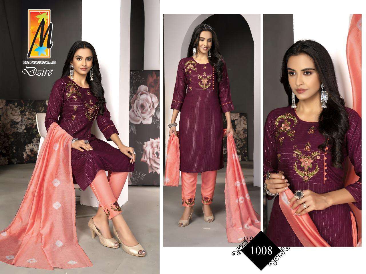 DZIRE BY MASTER 1001 TO 1008 SERIES BEAUTIFUL SUITS COLORFUL STYLISH FANCY CASUAL WEAR & ETHNIC WEAR HEAVY LUREX EMBROIDERED DRESSES AT WHOLESALE PRICE