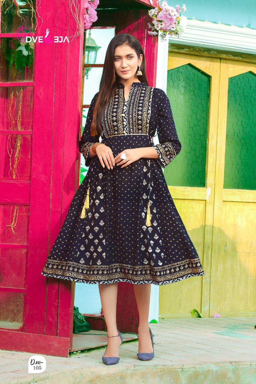FUSION BY DVEEJA 101 TO 108 SERIES DESIGNER STYLISH FANCY COLORFUL BEAUTIFUL PARTY WEAR & ETHNIC WEAR COLLECTION HEAVY RAYON KURTIS AT WHOLESALE PRICE