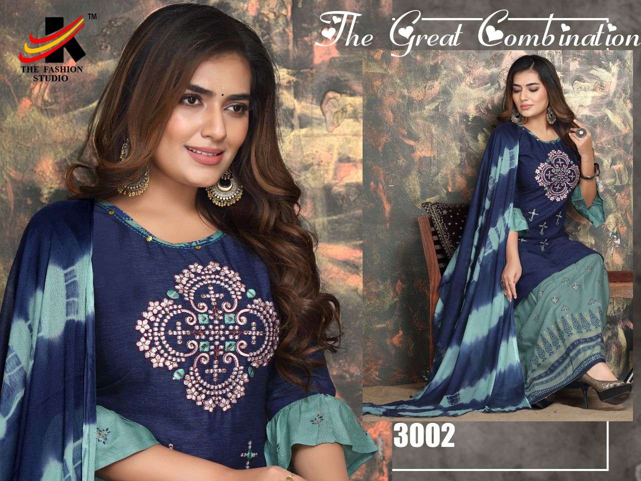 NAFISHA VOL-4 BY THE FASHION STUDIO 3001 TO 3008 SERIES BEAUTIFUL STYLISH SHARARA SUITS FANCY COLORFUL CASUAL WEAR & ETHNIC WEAR & READY TO WEAR HEAVY RAYON EMBROIDERED DRESSES AT WHOLESALE PRICE